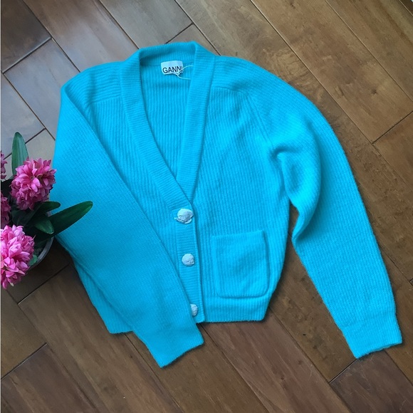 GANNI Cardigan with Crystal Buttons - Picture 8 of 11